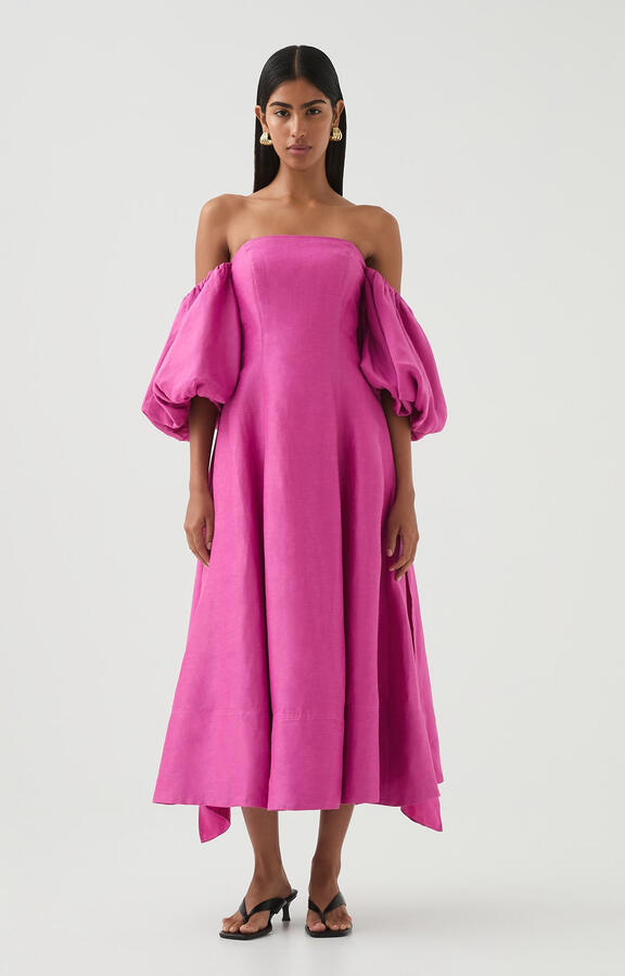 AJE Incarnation Midi Dress Magenta L