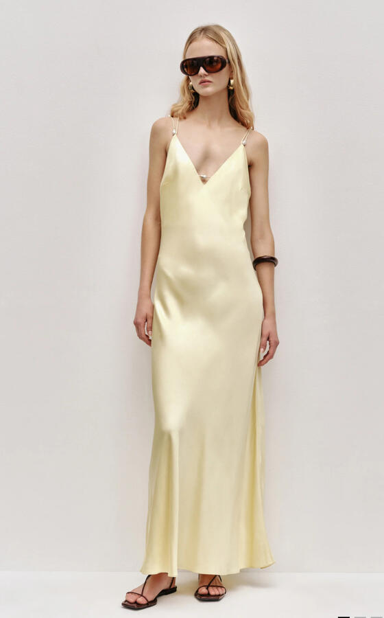 AJE Agate Crossback Maxi Dress Butter M