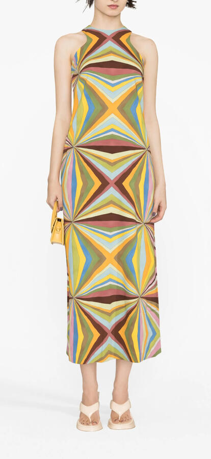 LA DOUBLE J Rainbow Geométrico Print RacerBack Dress M