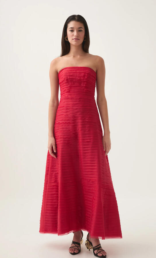 AJE Soundscape Maxi Dress Scarlet Red XS